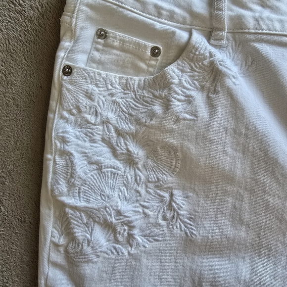 Maje embroidered cropped white jeans size 40 - Picture 5 of 14